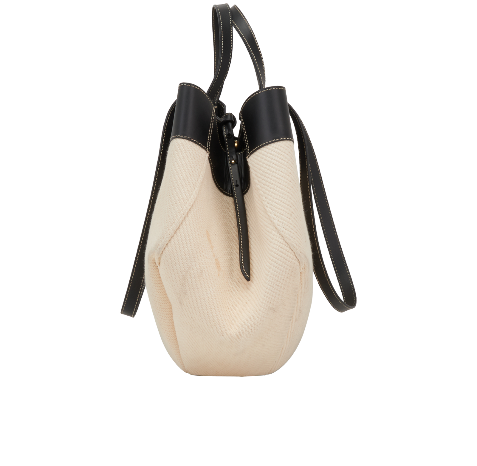 Cyme, &pound;220, Handbags, Black/Cream, Canvas/Leather, Bottom view